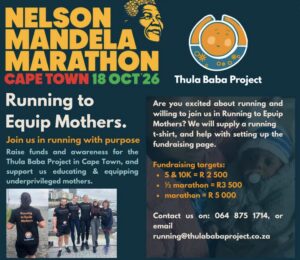Join Running to Equip Mothers at the Nelson Mandela Marathon Cape Town! Fundraising fun for Thula Baba Project!